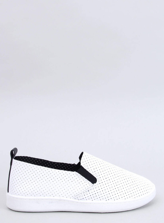 Perforované slip-on tenisky bílá/černá