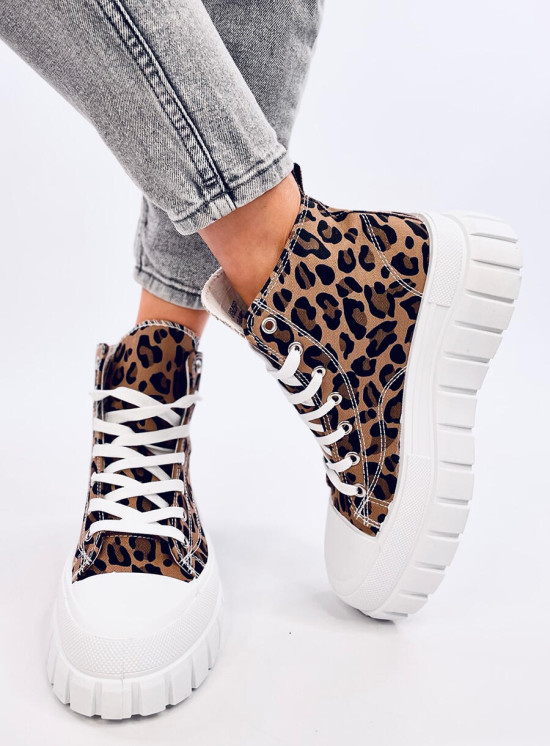 Tenisky na platformě s leopardím vzorem