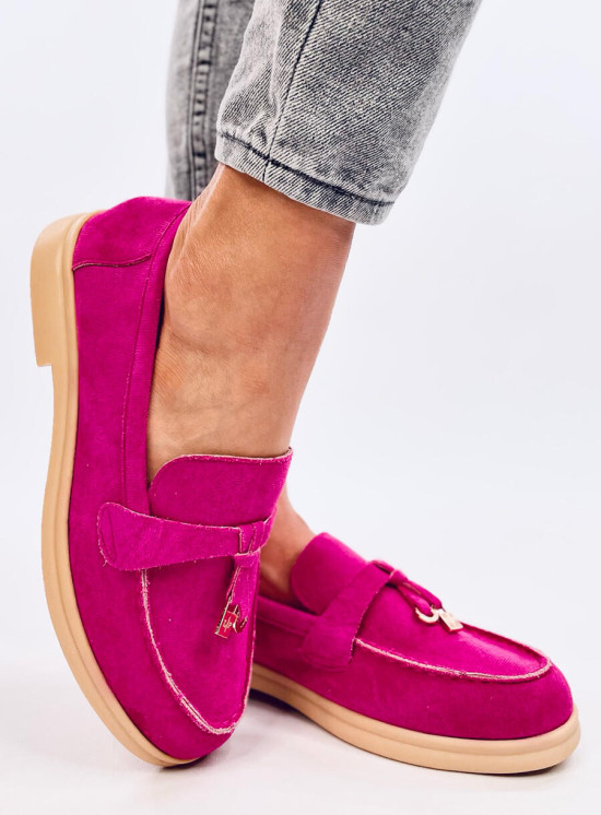 Fuchsiové semišové mokasíny Olivia