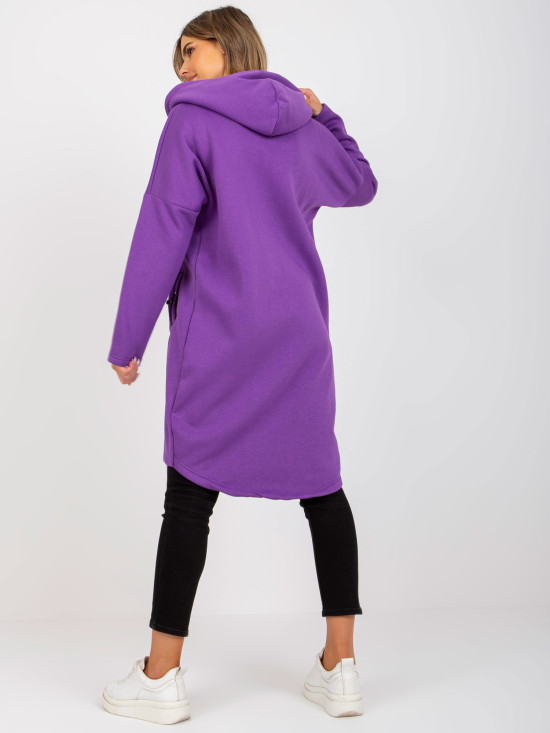 Fialová mikina s kapucí