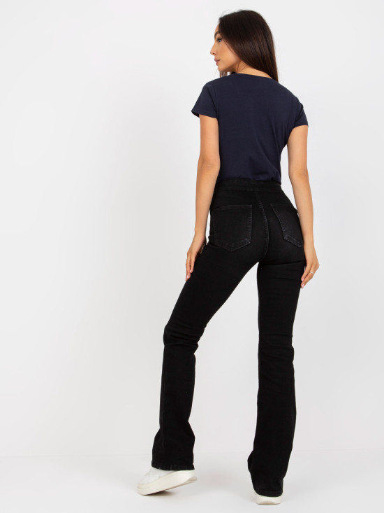 Tmavé modré dámské basic tričko s V výstřihem