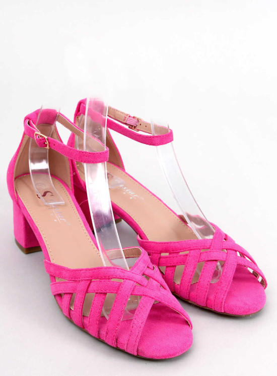 Fuchsiově růžové sandály na nízkém podpatku