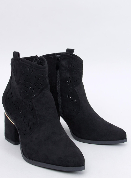 Ažurové kotníkové kozačky MIRANDA černé