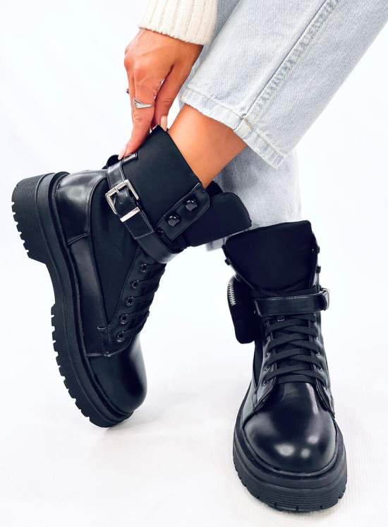 Černé šněrovací boty TONYA