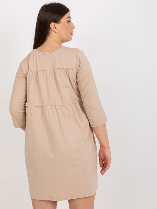 Bežové oversize mini šaty