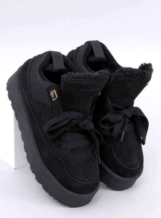 Černé zimní tenisky na vysoké platformě