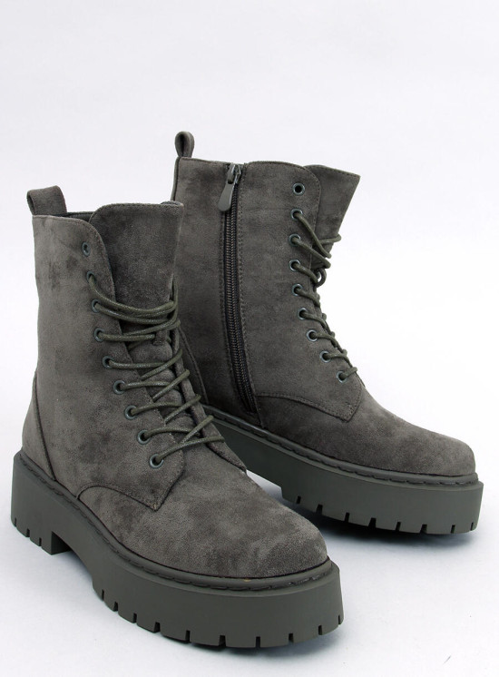 Dámské olivově zelené šněrovací boty