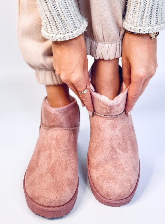 Růžové nízké dámské sněhule