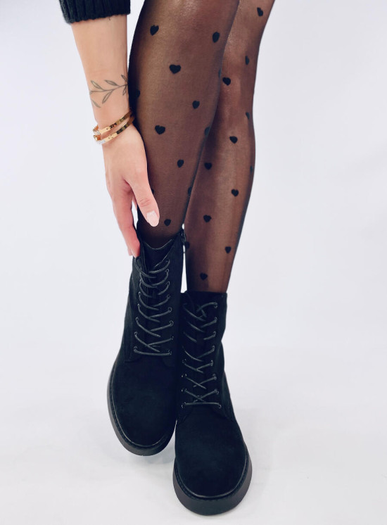Boty na zip a šněrování černé