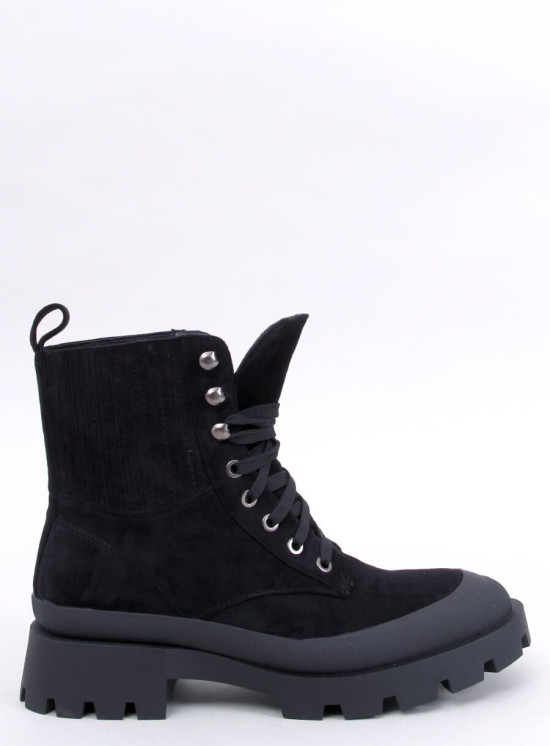 Černé semišové šněrovací boty