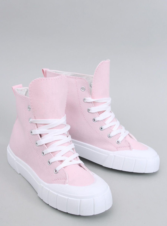 Plátěné kotníkové tenisky světle růžové