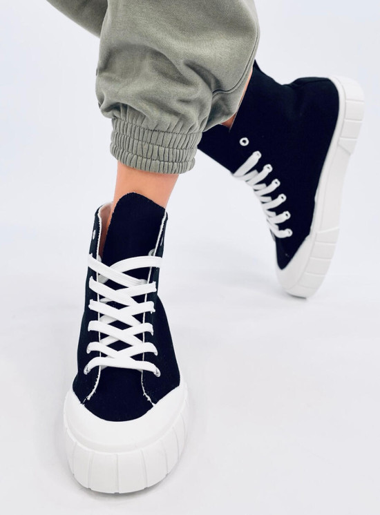 Plátěné kotníkové tenisky černé