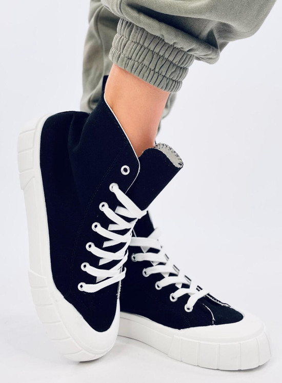 Plátěné kotníkové tenisky černé