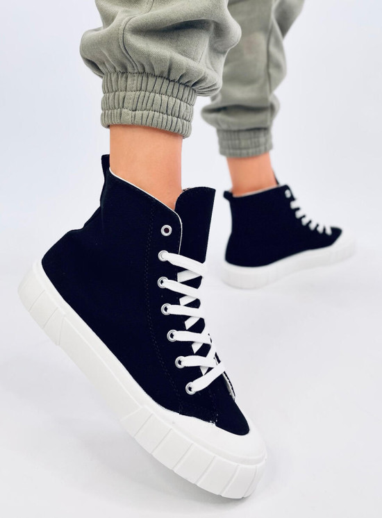 Plátěné kotníkové tenisky černé