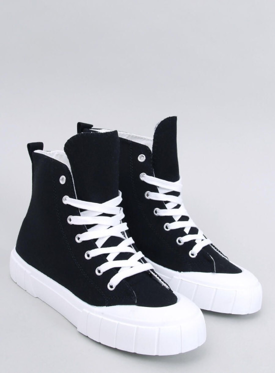 Plátěné kotníkové tenisky černé