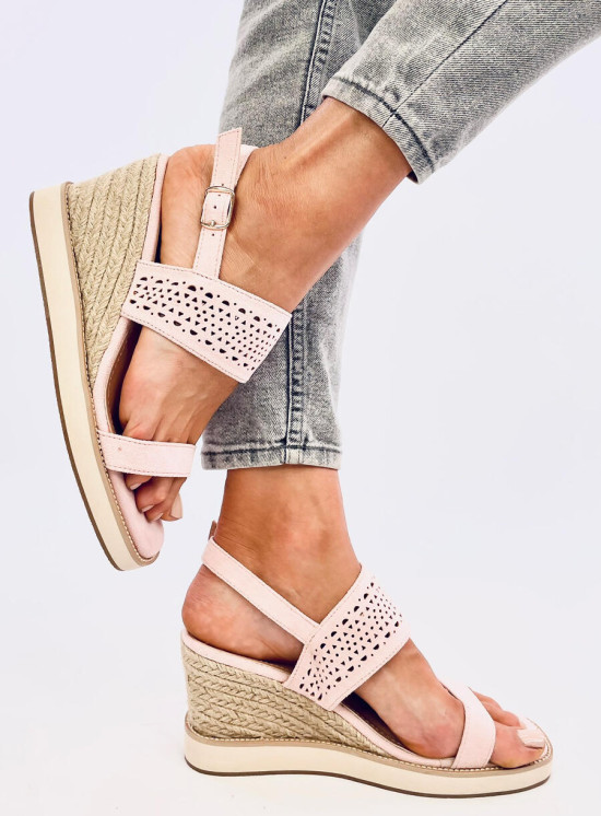 Růžové semišové sandály BECKY