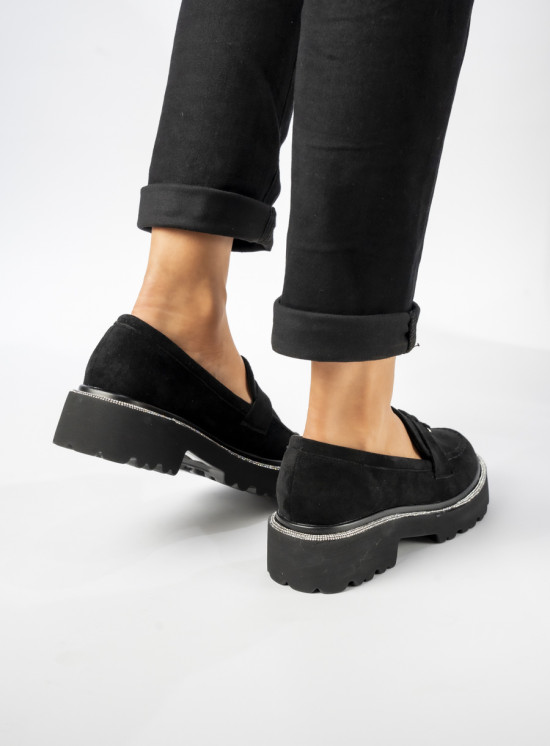 Černé semišové mokasíny ALEXA