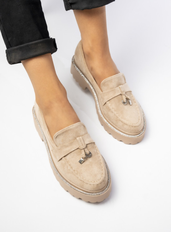 Béžové semišové mokasíny ALEXA