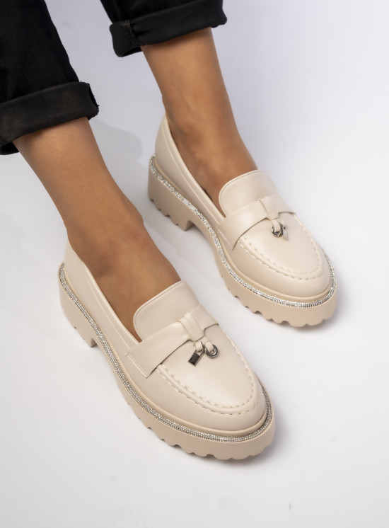 Béžové mokasíny ALEXA z ekokůže