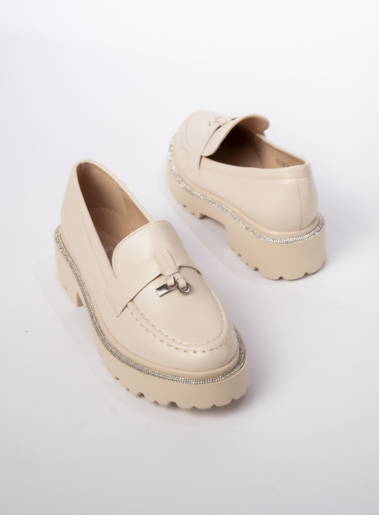 Béžové mokasíny ALEXA z ekokůže