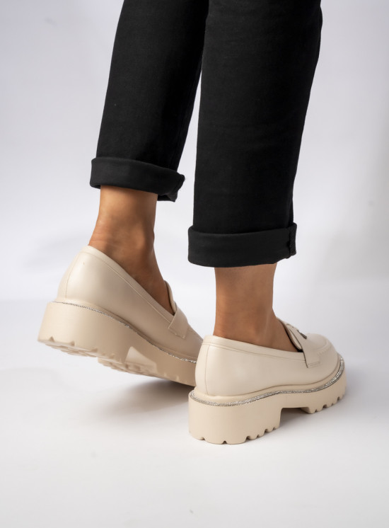 Béžové mokasíny ALEXA z ekokůže