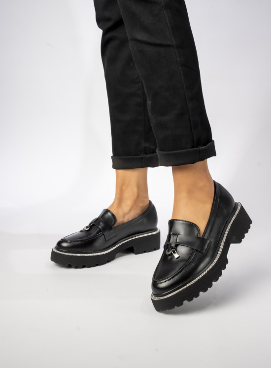 Černé mokasíny ALEXA z ekokůže