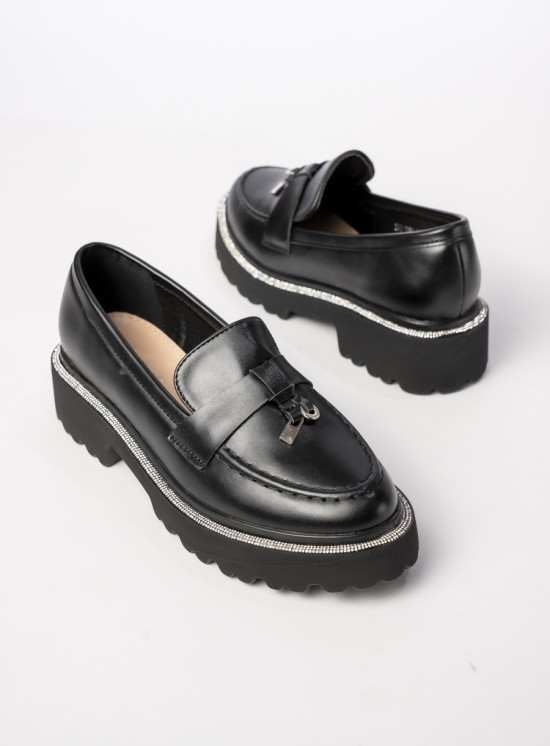 Černé mokasíny ALEXA z ekokůže