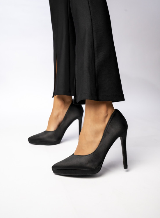 Saténové lodičky černé