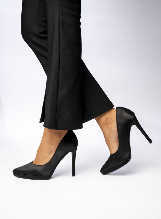 Saténové lodičky černé