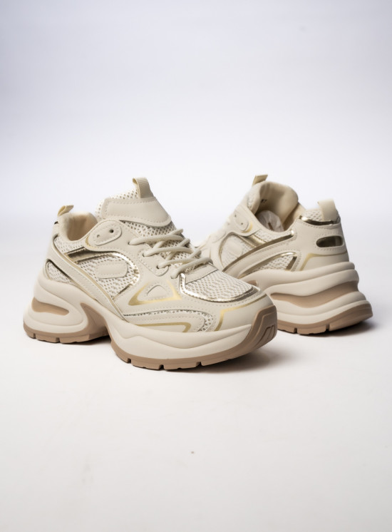 Dámské tenisky ve sportovním střihu ecru/béžová