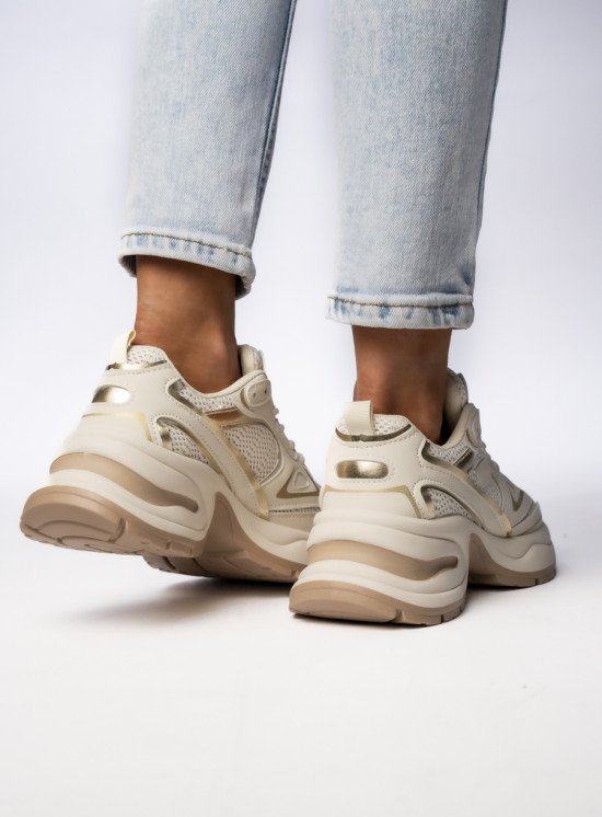 Dámské tenisky ve sportovním střihu ecru/béžová