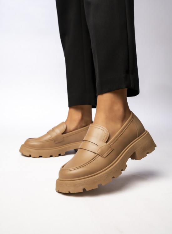 Béžové mokasíny z ekokůže ROMI