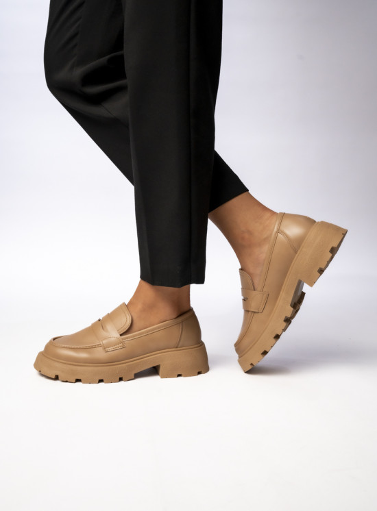 Béžové mokasíny z ekokůže ROMI