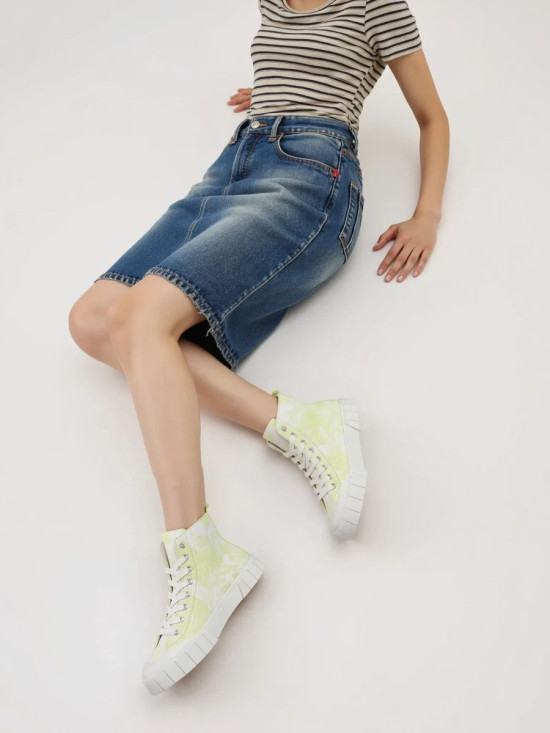 Vzorované plátěné tenisky zelené