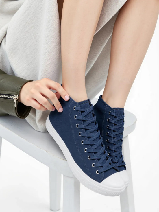 Dámské plátěné tenisky JUNO tmavě modré