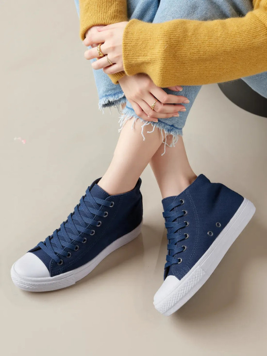 Dámské plátěné tenisky JUNO tmavě modré