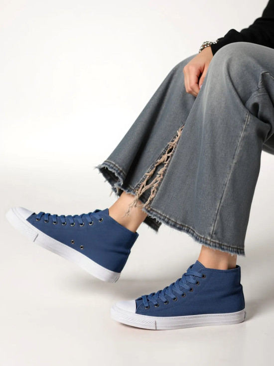 Dámské plátěné tenisky JUNO tmavě modré