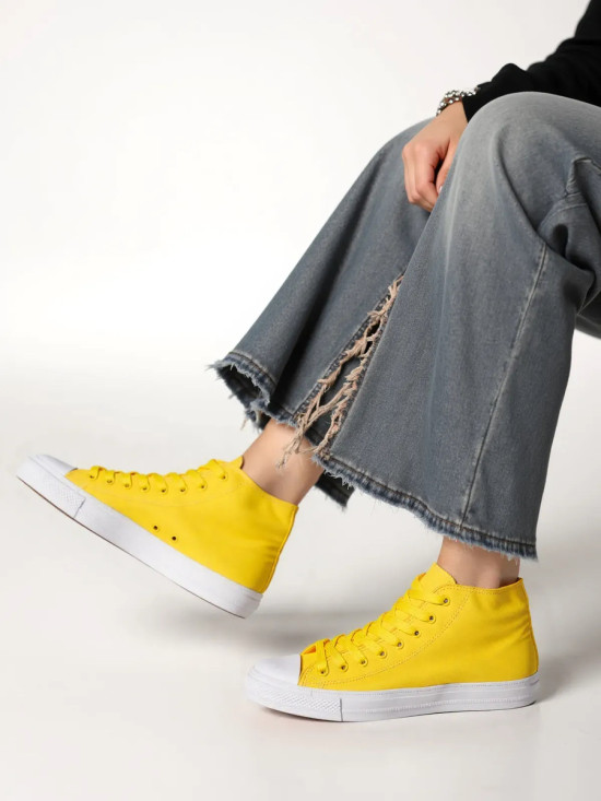 Dámské plátěné tenisky JUNO žluté