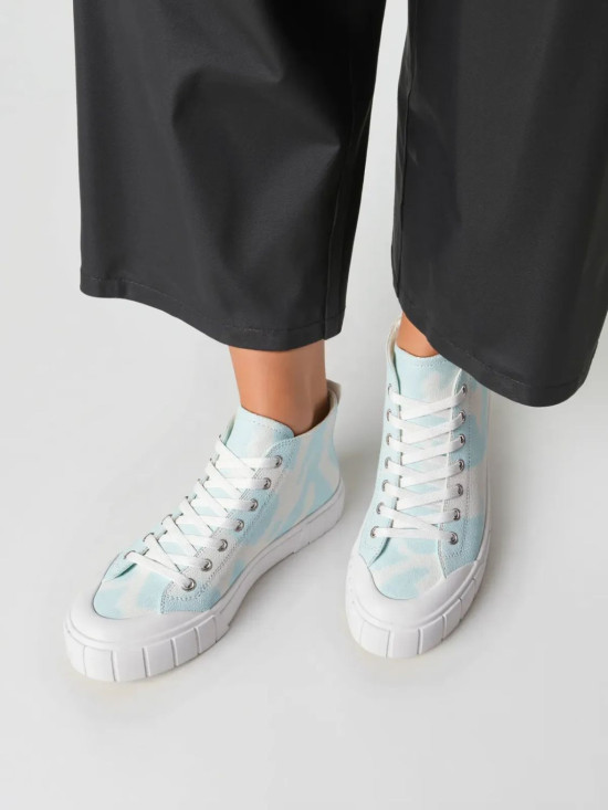 Vzorované plátěné tenisky modré