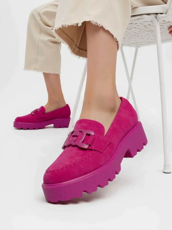 Dámské mokasíny SELINE fuchsiová růžová