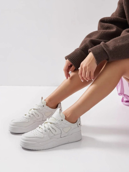 Dámské tenisky s hrubými tkaničkami bílé