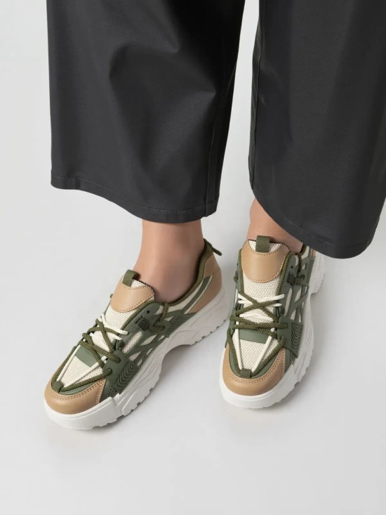 Zelené tenisky na hrubé podrážce LIVIA