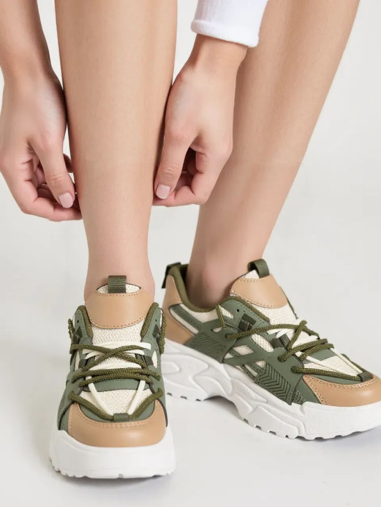 Zelené tenisky na hrubé podrážce LIVIA