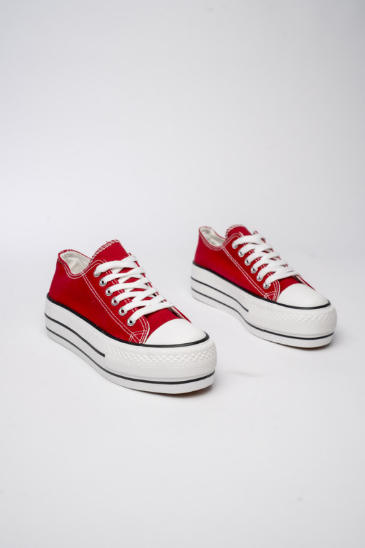 Klasické plátěné tenisky na platformě NEMIA červené