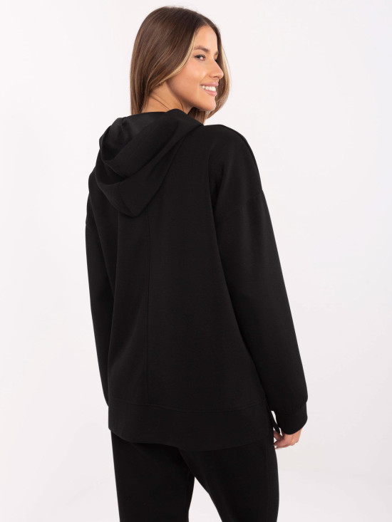 Stylová černá mikina s kapucí