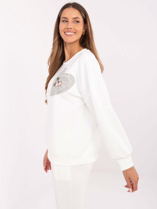 Stylová ecru mikina s dlouhým rukávem