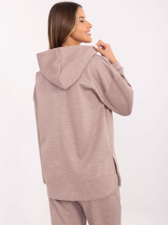 Stylová béžová mikina s kapucí