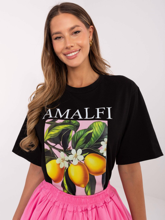 Stylové černé tričko s potiskem