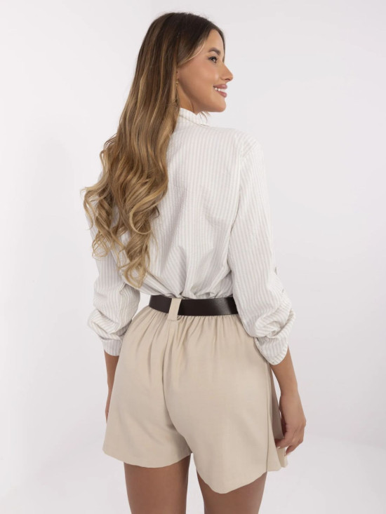 Béžová sukně s vysokým pasem