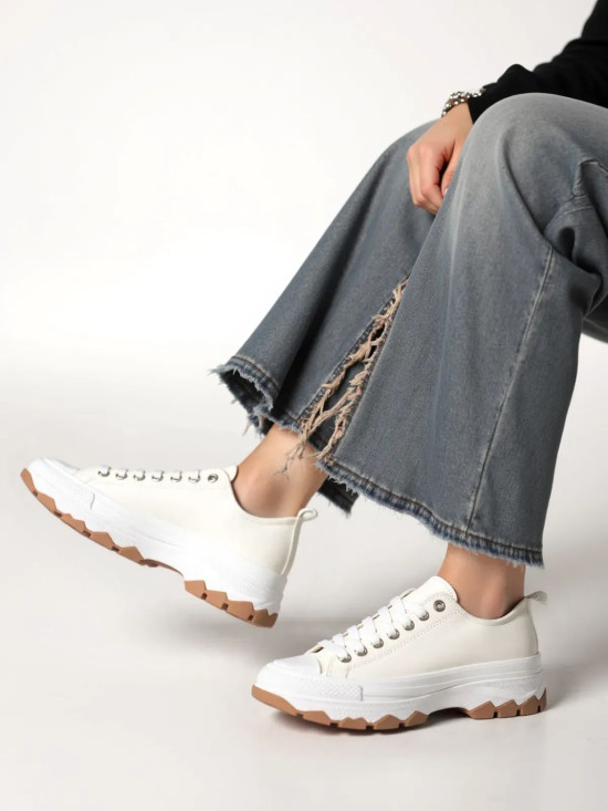 Bílé dámské plátěné tenisky SWEENEY